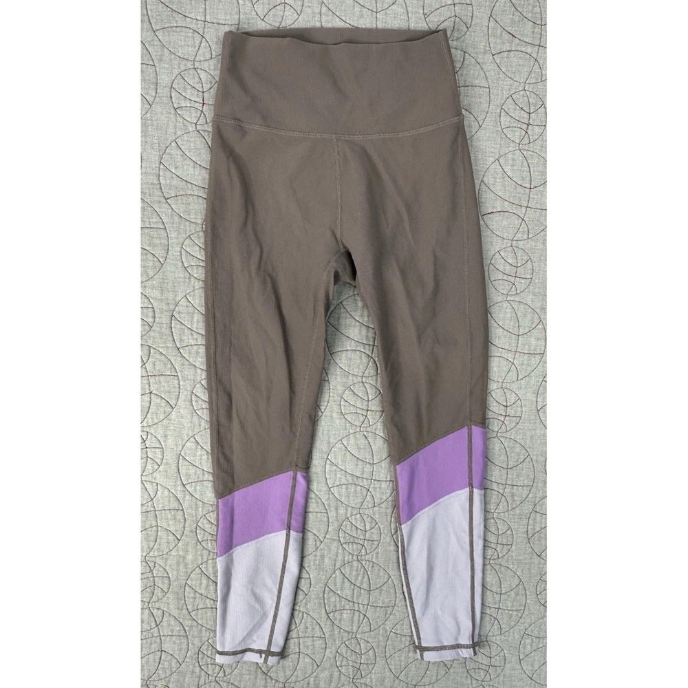 WILO The Label Leggings Taupe‎ Purple Ribbed Colorblock / Women's Small